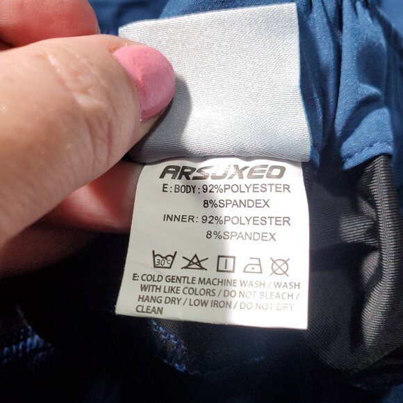 ARSUXEO Mountain Biking MTB 12.5" Cargo Shorts Cycling Stretch Navy Men's Small - Picture 11 of 15